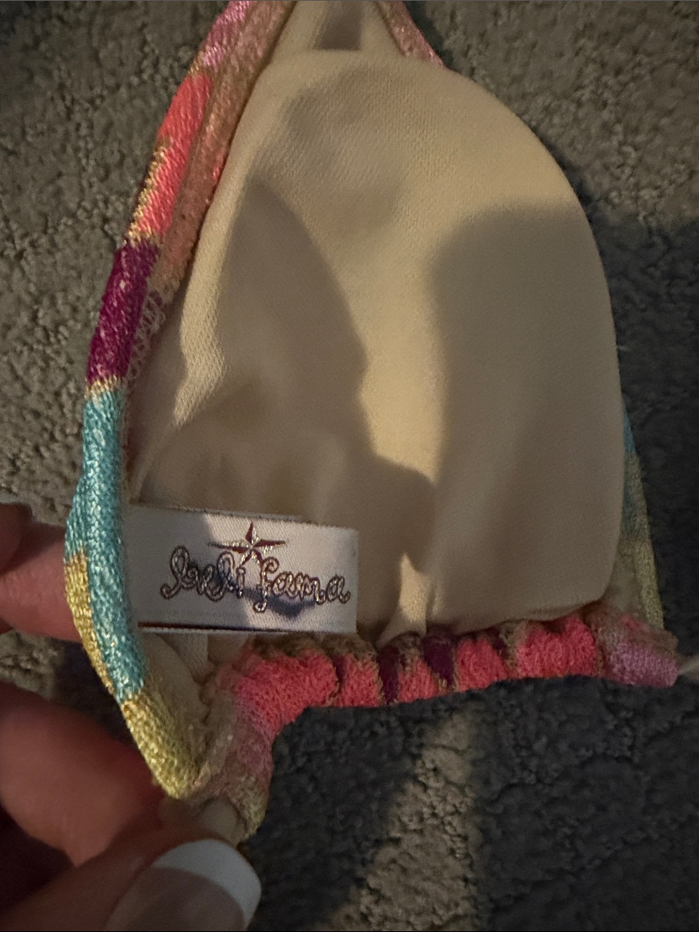 Colorful Zigzag Crochet Triangle Bikini Top - Picture 5 of 6